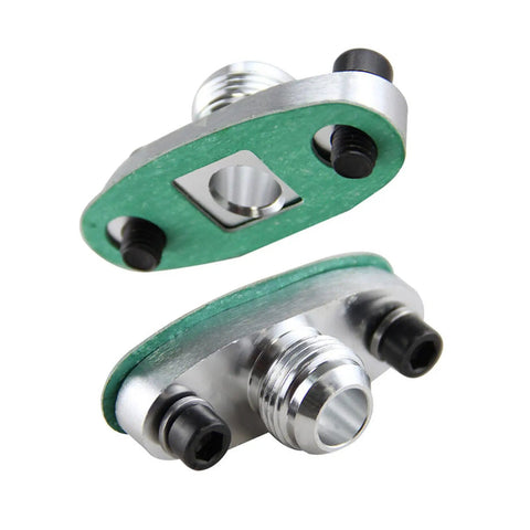 10AN Turbo Oil Drain Outlet Flange Gasket Adapter Kit For T3 T4 Turbo Chargers, Aluminum Alloy with anodized rust resistant coating