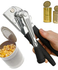 Heavy Duty Manual Can Opener With Rubber Coated Long Handles, Commercial Grade Squeeze And Crank Can Opener in use