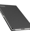 Slick 2.5 Inch Sata Hard Drive Enclosure Boasting Usb 3.0 Hookup Dishes Out Snappy 5Gbps Data Swaps Without Breaking A Sweat Inside A Tough Yet Featherlight Abs Shell Perfect For Mobile Setup viewed at an angle, showcasing its sleek black ABS exterior.