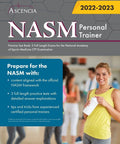 Cover of Personal Training Practice Test Book With Three Full Length Exams For The CPT Exam showing trainer and student in gym.