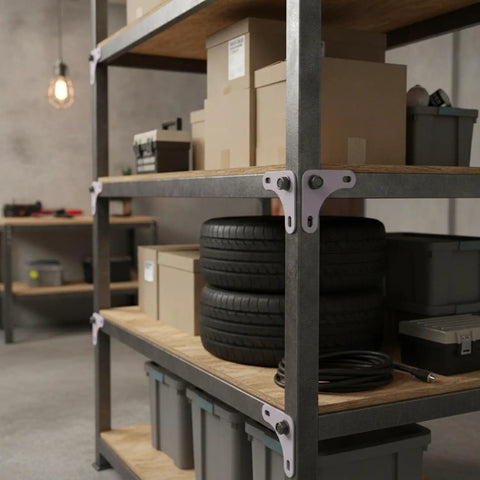 Heavy Duty Iron Triangle Shelf Brackets With Hardware For Angle Steel Shelving And Garage Storage Racks Built Tough Reinforcement Connectors