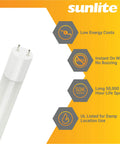 LED T8 Ballast-Bypass Tube 2 Foot 9W F17T8 Equal Frosted Dual End G13 Base 1100 Lumen DLC UL Listed 3500K Neutral White 10 Pack