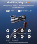 4K Dash Cam Front With Night Vision, 140 Degree Wide View, WiFi App Control, shown with icons for features and microSD compatibility