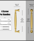 Dimensions of 10 Pack Vibrant Brushed Brass Cabinet Pulls 5 Inch 128mm Solid Heavy Duty Drawer Handles for Kitchen Cabinets