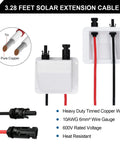 Solar Cable Entry Gland Kit With 10 AWG 3.28 Ft Extension Cable For RV Boat Camper Van Marine Grade All Weather Heavy Duty UV Resistant Waterproof Junction Box White Featuring Tinned Copper Conductors And Halogen Free XLPE XLPO Insulation, white box and cable ends