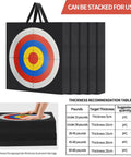Stacked 20 Inch Square Archery Target With Rope Handle Lightweight High Density EVA Foam Practice Target For Curved Longbows
