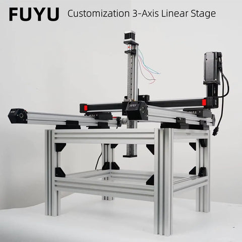 CNC Linear Rail Slide With Belt Drive Hassle Free Stage Motion Actuator for Router Parts and DIY Projects, mounted on frame