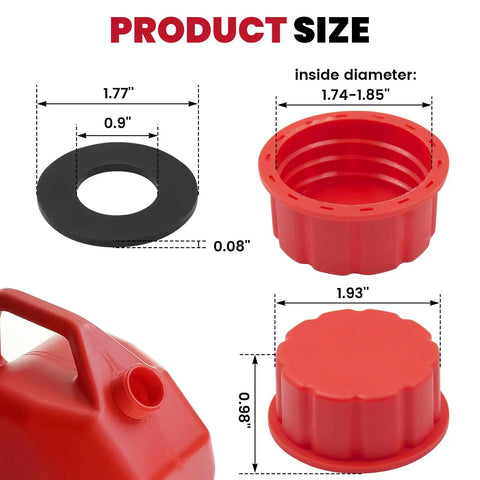 5 Gallon Gas Can Cap Replacement With Coarse Thread For Gasoline Universal Fit For Plastic And Metal Gas Cans dimensions