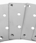 Rust Resistant Stainless Steel Corner Brackets Set Of 10 Flat Mending Plates for Wood Furniture Repair, close-up view