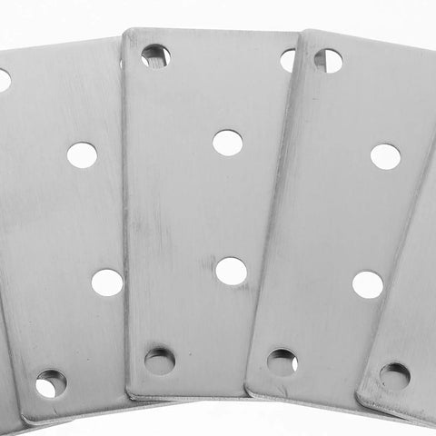 Rust Resistant Stainless Steel Corner Brackets Set Of 10 Flat Mending Plates for Wood Furniture Repair, close-up view