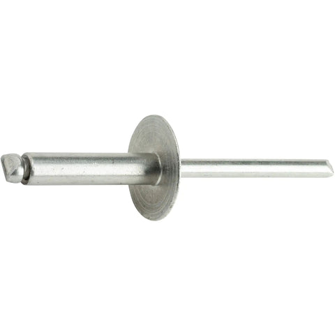 Large Flange Stainless Steel Blind Rivet 3 Sixteenths By One Half Inch Open End 6 To 8 Grip Range single rivet detail