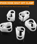 Five Pack Plastic Tubing Clamps For One Quarter To One Half Inch Tube OD Adjustable Hose Shut Off Clamps For Water Flow Control Hose Clips