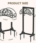 Freestanding Garden Hose Stand With Heavy Duty Water Hose Holder And Tool Hooks Four Anchoring Spikes Holds Up To 150 Ft Of Hose Rust Resistant Coating For Yard And Lawn dimensions and design.