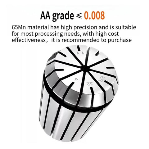 Heavy Duty Spring Collet Chuck For Engraving And Milling CNC Lathe Tools Includes ER11 16 20 25 32 40 Sizes with precision AA grade material.