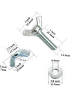 Assorted Wing Bolts And Nuts Kit With Washers For Quick Setup 20 1/4-20 By 1 Wing Screws 20 1/4-20 Hand Tighten Wing Nuts