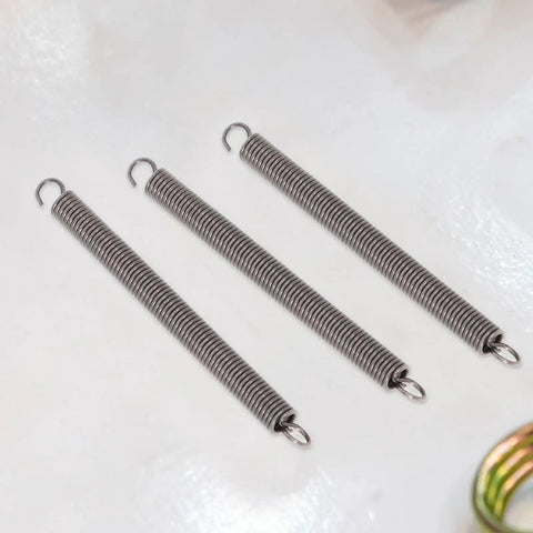 20pcs Premium Stainless Steel Extension Springs Kit With Hook Ends For Quick Fixes And Heavy Duty Repair Jobs To Fix Appliances, Gates, Hardware Projects And Home Maintenance Needs Effortlessly. Three black stainless steel extension springs with hook ends