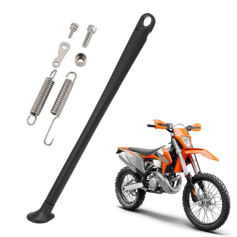 Dirt Bike Kickstand Built Tough 7075 Aluminum With Springs And Bolts Fits 150 200 250 300 350 400 450 500 505 530 EXC XC XCW XCF XCFW EXCF EXCR XCRW Supermoto Enduro Motocross Black