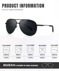 Size chart of Polarized Aviator Sunglasses For Men And Women With UV Protection For Driving, Fishing, Golf And Outdoor Adventures