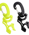 Two Pack Scuba Hose Clips For Dope Dive Gear, Dual Hose Holder With 360 Degree Rotating Snap Hooks, Black And Yellow