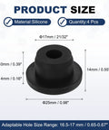 T Shaped Silicone Plugs 4 Pack 17.3mm Dia Snap In Hole Seals Round Rubber Stopper For 16.5 To 17mm Holes product sizing chart