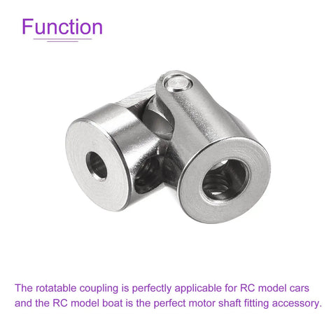 Rotatable Universal Shaft U Joint Coupler for Motors, 3D Printers and CNC Machines, 5 Pack, Fits 3mm to 5mm Inner, Silver Tone