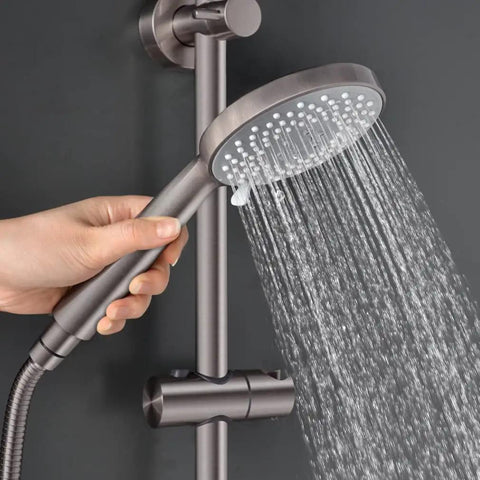 Handheld showerhead from J350 BN Brushed Nickel Retrofit Shower System With 3 Function Handheld Showerhead Kit