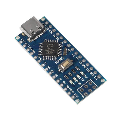 Two Pack Type C USB Nano 3.0 Board With ATmega328P CH340, showing microcontroller and USB Type-C port components.