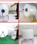 Top Shelf Floorstanding Bubble Wrap Dispenser For No Sweat Packing And Shipping Rolls, showcasing a sturdy metal frame and large bubble wrap roll.