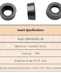 Amazon round carbide inserts set, three pieces, 6 mm diameter with PVD coating