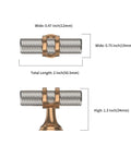 10 Pack Brushed Satin Nickel And Champagne Bronze Cabinet Knobs Set dimensions illustration