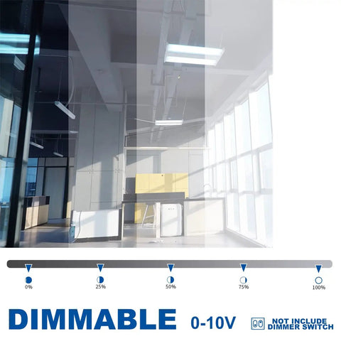 Linear LED High Bay Light Beast Bright 40635LM 2Ft 301W 5000K daylight dimmable display in office setting 0-10V feature