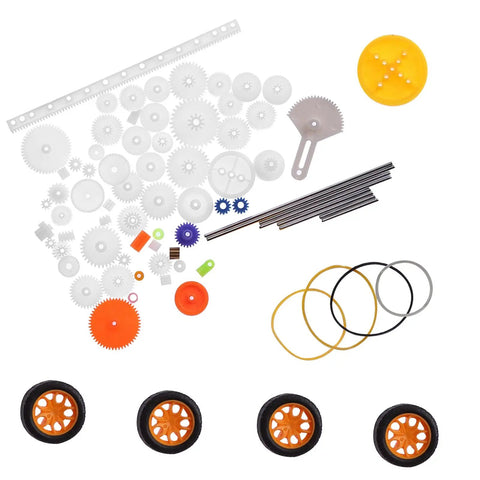 78 Piece Plastic Gears Kit With Pulleys Belts Racks And Axles For DIY Projects A Versatile Gear Set For Gearheads And Repair Nerds