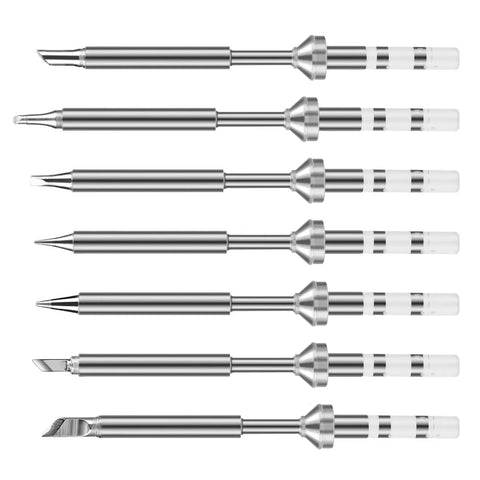 7 Types TS100 Soldering Iron Tips Replacement Kit with stainless steel tips for Mini Digital Soldering Irons, set of 7