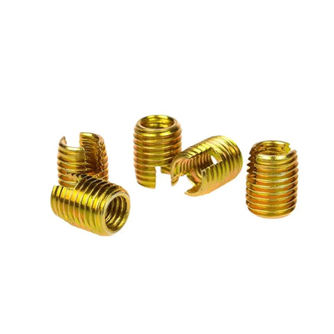 Heavy Duty Stainless Steel Self Tapping Threaded Insert Repair Kit For Stripped Screws set of golden inserts for metal repairs