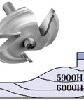 Carbide Tipped Large Raised Panel Router Bit 3-3/8 Inch Diameter, 1-7/16 Inch Cutting Length, 1/2 Inch Shank, diagram included