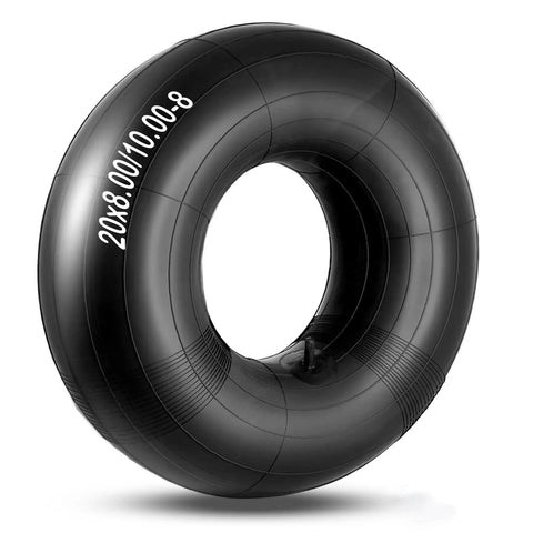 20x8-8 And 20x10-8 Inner Tubes For Riding Mowers, Lawn Tractors And Garden Carts, black tube with TR13 valve stem, side view