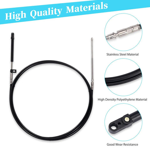Two Pack 15Ft Gen2 Boat Throttle And Shift Cables For Mercury MerCruiser Force Outboard Engines Fits 4000 Series Controllers Replacement CC18915 Easy Install Durable Marine Cables