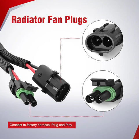 ATV UTV Fan Override Switch Kit with 16AWG wiring and 5-pin rocker relay plug for engine cooling