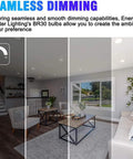 Living room with dimming BR30 LED Recessed Light Bulbs 11W to 85W Equivalent Dimmable Daylight 5000K Indoor Flood Lights.