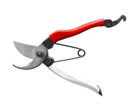 Bypass Pruners 103 General Purpose Medium With Non Slip Vinyl Handle, Japanese Made Steel Blades, Silver Red Finish
