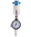 Mini Air Filter Water Separator With Pressure Gauge And Manual Drain One Quarter Inch Line Regulator for spray pneumatic gun