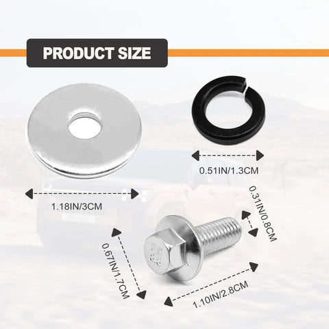 Badass Three Quarter Inch Go Kart Clutch Bolt Kit Featuring Slick Lock Washers For 10 And 12 Teeth Minibike Engine Build size dimensions with stainless steel components