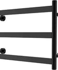 Towel Warmer With 3 Flat Bars Wall Mounted Plug In Bath Heater Matte Black Dope Heat For Quick Warm Towels Energy Efficient 60W
