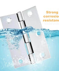 2 Inch Stainless Steel Door Hinges Tough As Nails For Cabinets Jewelry Boxes Toolboxes Dollhouses And Furniture Projects Folding Window Style With Mounting Screws Silver 10 Pack image showing corrosion resistance