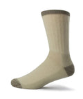 Merino Wool Hiking Socks with Cushioned Arch Support, Tan, Extra Large, Moisture Wicking, Seamless Toe, Reinforced Nylon