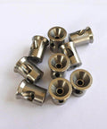 Set of 8 stainless steel waterjet mixing chamber spare parts, small cylindrical with central bore
