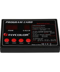 Flycolor RC Boats ESC Programming Card For Quick Setup And Tuning displayed showing buttons and specifications.