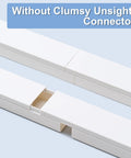 4 Pack 58 Inch Cord Hider Kit With Flat Ends, No Fuss Seamless Cable Covers 14.5 Inch Each, White Flame Retardant UL94 V-0 Raceways For Wires, Easy Install For Home Theater, Office Desk, And TV Mount Setup, white cable covers with flat ends