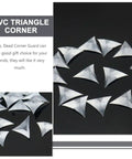 Triangular Corner Protectors For Furniture And Drawers, 400 Count Clear Dust Guards on black surface, melamine material