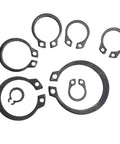Beefy 160 Piece C Clip Washers Kit For M6 M8 M10 M12 M14 M16 M20 M25 Carbon Steel Black Shaft Retaining Clips displayed